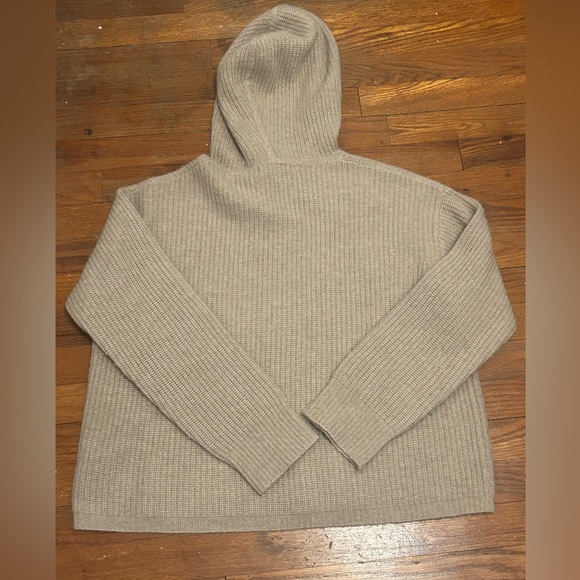Quince Mongolian Cashmere Hoodie Sweater Womens Small Oatmeal Fisherman Tan - Picture 6 of 6
